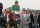 Hazar Imam with the winning horse