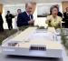 Hazar Imam showing former Governor General Adrienne Ckarkson the model of the new Ismaili Centre in Toronto