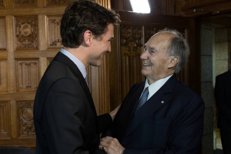 His Highness the Aga Khan (seen with Prime Minister Justin Trudeau) is the 49th hereditary Imam of the world's Shia Ismaili Musl