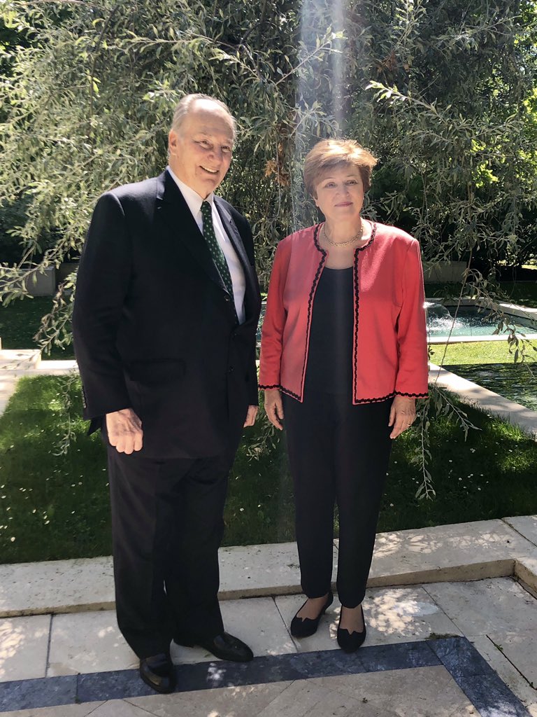H.H. The A Khan met Kristalina Georgieva, Chief Executive of the World Bank to discuss economic development, education, and clim H.H. The A Khan met Kristalina Georgieva, Chief Executive of the World Bank to discuss economic development, education, and clim