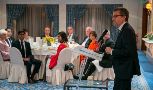 Mr Carlos Moedas, the European Commissioner for Research, Science and Innovation, delivering the keynote address in Lisbon, 2019