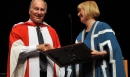 His Highness the Aga Khan is conferred an Honorary Doctor of Laws degree by Linda Hughes, Chancellor of the University of Albert