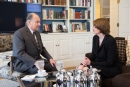 Mawlana Hazar Imam and Brown University President Christina Paxson meet at President's House. 2014-02-19