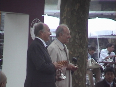 Aga Khan on the winner's podium at Longchamp accepting the trophy  2012-10-06