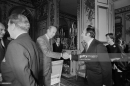 H.H. Aga Khan and Begum Salimah greeted by the President of France Giscard d'Estaing  in meeting with Zulfiqar Al Bhutto