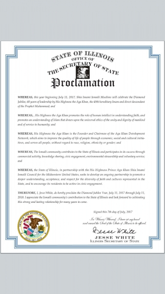 Proclamation by State of Illinois, U.S.A
