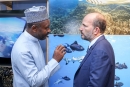 Prince Hussain chats with Cyrille-Lazare Siewe, UNEP Program Management Officer