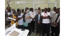 Project manager, Dr Harrison Chuwa with AKF and AFD officials at Bugando hospital in Mwanza Region