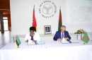 Minister of Education and Human Development Conceita Sortane and AKDN representative Nazim Ahmad – to sign a memorandum of under