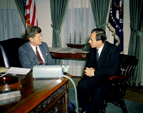 Hazar Imam meets with President John F. Kennedy at White House 1961-03-14