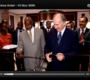 Hazar Imam with President Museveni of Uganda at the inauguration of the Kampala Serena  2006-10-10