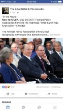 His Highness Prince Karim Aga Khan was honored by the Foreign Policy Association with FPA Medal  2017-05-03