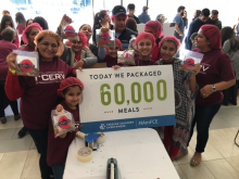 Volunteers pack over 80,000 meals for food bank