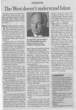 The West doesn't understand Islam    2005-06-07