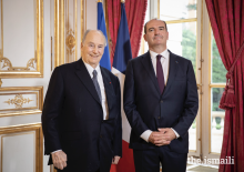 H.H. The Aga Khan & Prince Rahim were received at the Hotel de Matignon for a meeting with French P.M.Jean Castex  2021-07-13